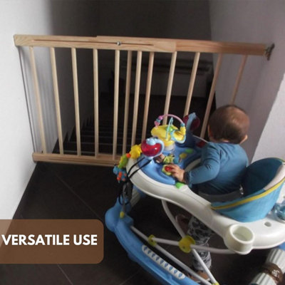 Versatile Wooden Baby Gate - Extendable Stair Gates 28.3-48'' (72-122cm) - Ideal for Babies and Dogs - Multi-Purpose Safety Gate - 9