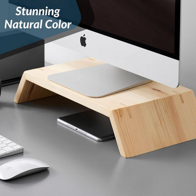 Versatile Wooden Monitor Stand Ideal for PC Monitors - Monitor Riser ...