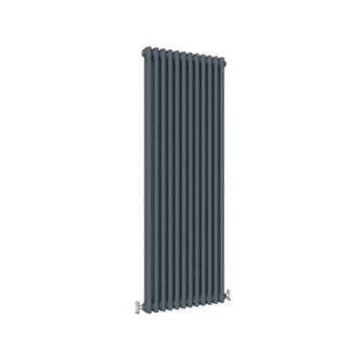 Vertical Anthracite Double Column Radiator (H) 1500mm x (W) 560mm, 6245 BTU.