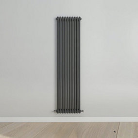 Vertical Anthracite Double Column Radiator (H) 1800mm x (W) 470mm.