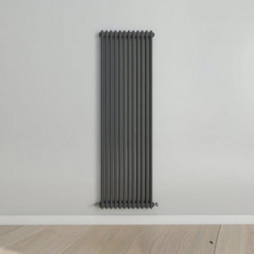 Vertical Anthracite Double Column Radiator (H) 1800mm x (W) 560mm.