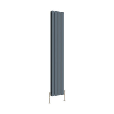 Vertical Anthracite Double Flat Panel Radiator (H) 1600 mm x (W) 272 mm, 3668 BTU.