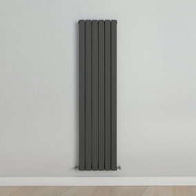 Vertical Anthracite Double Flat Panel Radiator (H) 1600 mm x (W) 408 mm.