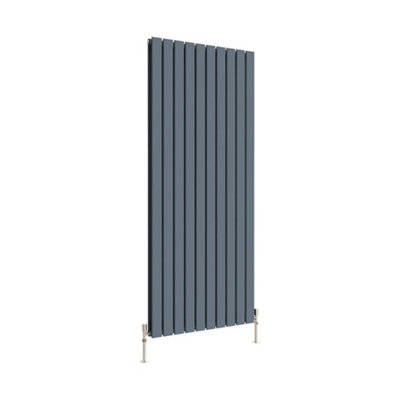 Vertical Anthracite Double Flat Panel Radiator (H) 1600 mm x (W) 680 mm, 9140 BTU.