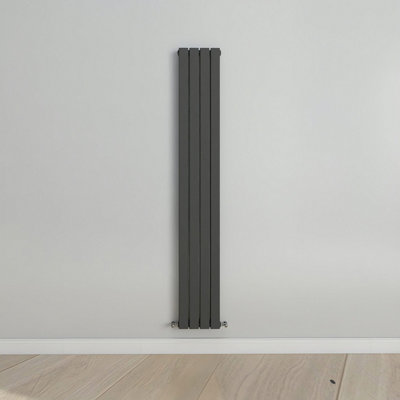 Vertical Anthracite Double Flat Panel Radiator (H) 1800 mm x (W) 272 mm.