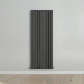 Vertical Anthracite Double Flat Panel Radiator (H) 1800 mm x (W) 680 mm.