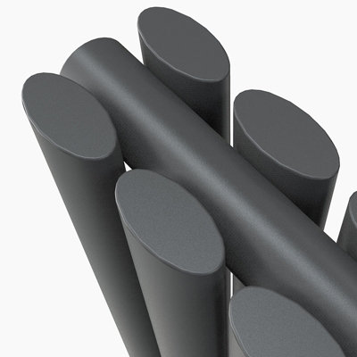 Vertical Anthracite Double Oval Panel Radiator (H)1800mm x (W)472mm.