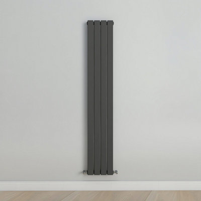 Vertical Anthracite Single Flat Panel Radiator (H) 1600 mm x (W) 272 mm.