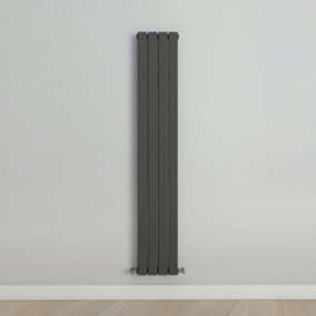 Vertical Anthracite Single Flat Panel Radiator (H) 1600 mm x (W) 272 mm.