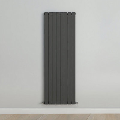 Vertical Anthracite Single Flat Panel Radiator (H) 1600 mm x (W) 544 mm.