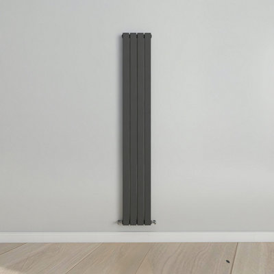 Vertical Anthracite Single Flat Panel Radiator (H) 1800 mm x (W) 272 mm.