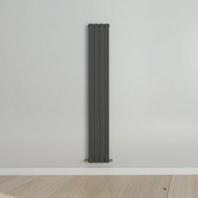 Vertical Anthracite Single Flat Panel Radiator (H) 1800 mm x (W) 272 mm.