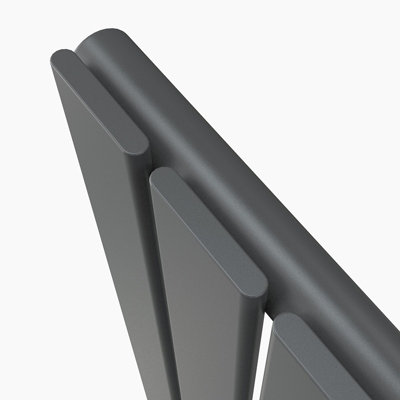 Vertical Anthracite Single Flat Panel Radiator (H) 1800 mm x (W) 408 mm.
