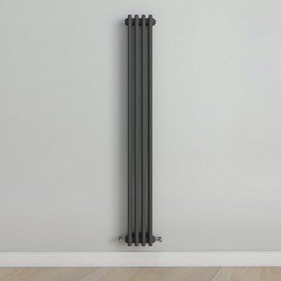 Vertical Anthracite Triple Column Radiator (H) 1500mm x (W) 200mm.
