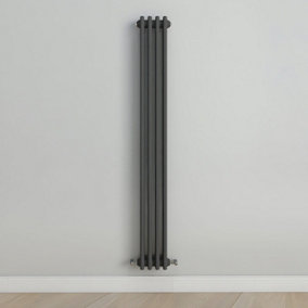 Vertical Anthracite Triple Column Radiator (H) 1500mm x (W) 200mm.