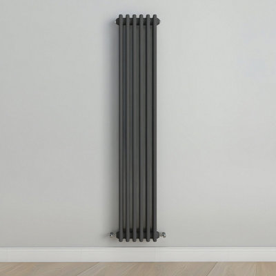 Vertical Anthracite Triple Column Radiator (H) 1500mm x (W) 290mm.
