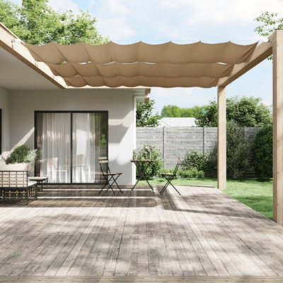 Vertical Awning Garden Sun Shade Canopy Gazebo for Back Door, Porch, Patio Taupe 140x800 cm Oxford Fabric