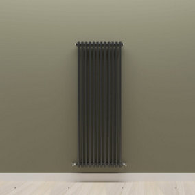 Vertical Black Double Column Radiator (H) 1500mm x (W) 560mm.