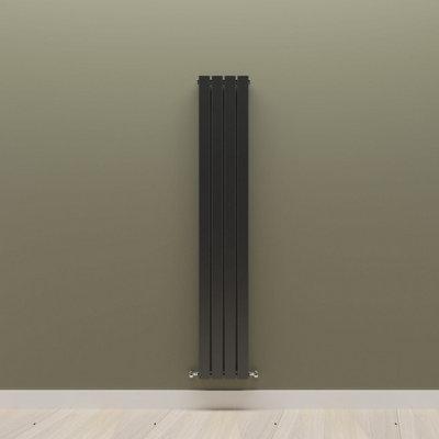 Vertical Black Double Flat Panel Radiator (H) 1600 mm x (W) 272 mm.