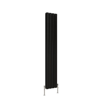 Vertical Black Double Flat Panel Radiator (H) 1600 mm x (W) 272 mm.