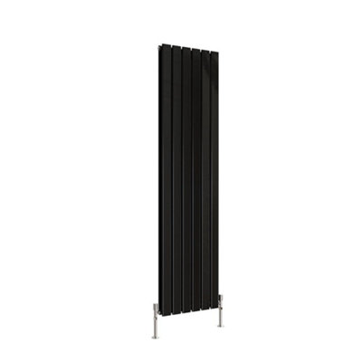 Vertical Black Double Flat Panel Radiator (H) 1600 mm x (W) 408 mm.