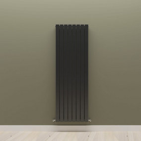 Vertical Black Double Flat Panel Radiator (H) 1600 mm x (W) 544 mm.