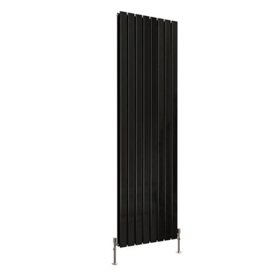 Vertical Black Double Flat Panel Radiator (H) 1800 mm x (W) 544 mm, 7924 BTU.