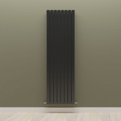 Vertical Black Double Flat Panel Radiator (H) 1800 mm x (W) 544 mm.