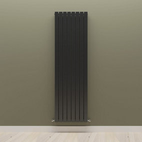 Vertical Black Double Flat Panel Radiator (H) 1800 mm x (W) 544 mm.