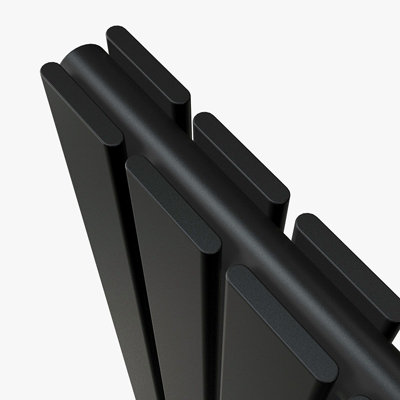 Vertical Black Double Flat Panel Radiator (H) 1800 mm x (W) 544 mm.
