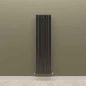 Vertical Black Single Flat Panel Radiator (H) 1600 mm x (W) 408 mm.