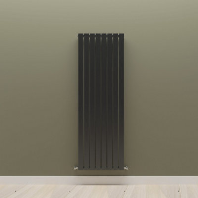 Vertical Black Single Flat Panel Radiator (H) 1600 mm x (W) 544 mm.