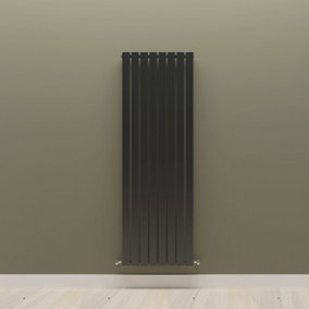 Vertical Black Single Flat Panel Radiator (H) 1600 mm x (W) 544 mm.
