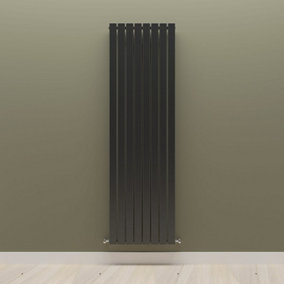 Vertical Black Single Flat Panel Radiator (H) 1800 mm x (W) 544 mm.