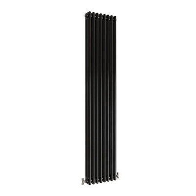 Vertical Black Triple Column Radiator (H) 1800mm x (W) 380mm, 6851 BTU.