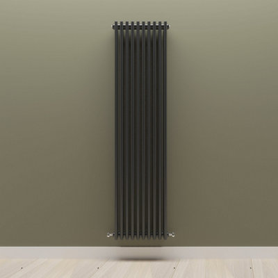 Vertical Black Triple Column Radiator (H) 1800mm x (W) 470mm.