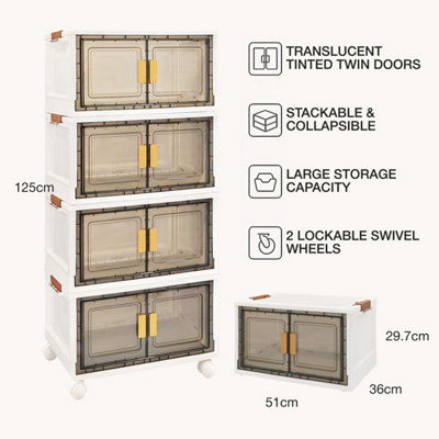VERTICAL BOX Storage Organizer with individual lids, Plastic Storage ...