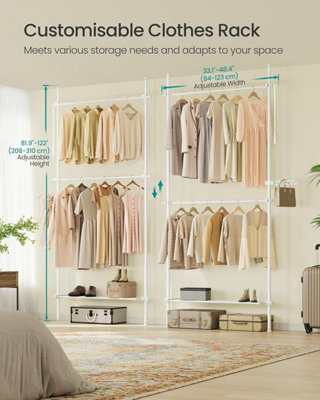 Vertical Clothing System, Three-Level Adjustable Wardrobe Stand with ...