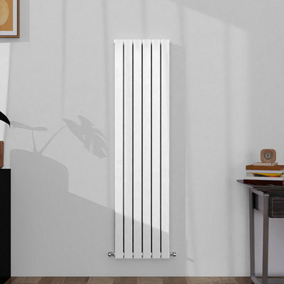Vertical Double Panel Flat White Designer Radiator 1600x408mm