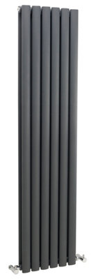 Vertical Double Panel Radiator - 1500mm x 354mm - 3099 BTU - Anthracite- Balterley Price Comparisons | Compare The Build