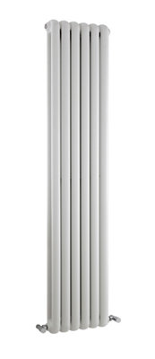 Vertical Double Panel Radiator - 1500mm x 383mm - 3105 BTU - Gloss White