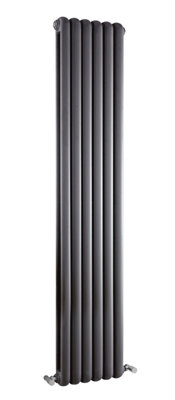 Vertical Double Panel Radiator - 1800mm x 383mm - 3713 BTU - Anthracite