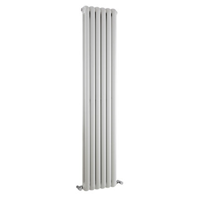 Vertical Double Panel Radiator - 1800mm x 383mm - 3757 BTU - Gloss White