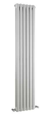 Vertical Double Panel Radiator - 1800mm x 383mm - 3757 BTU - Gloss White