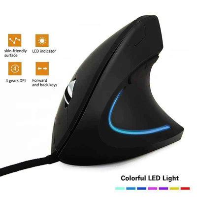 Vertical ergonomic gaming mouse, wired USB optical, RGB lighting, 3200 DPI
