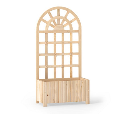 Vertical Garden Bed 121cm Wooden Planter Box with Climbing Trellis