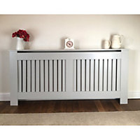 Vertical Grill French Grey Painted Radiator Cover - XL