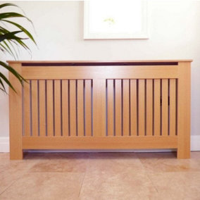 Vertical Grill Oak Radiator Cover - X Large