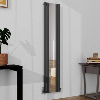 Vertical Single Oval Column Central Heating Radiator Anthracite with ...