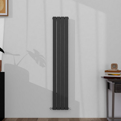 Vertical Single Panel Flat Anthracite Designer Radiator 1600x272mm